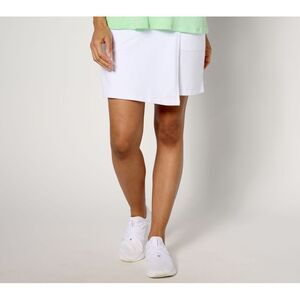 Sport Savvy Women's Skirt Sz 2XS (XXS) Faux Wrap Front Skort White A645047